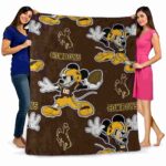 custom wyoming cowboys mickey brown blanket best selling