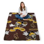 custom wyoming cowboys mickey brown blanket best selling
