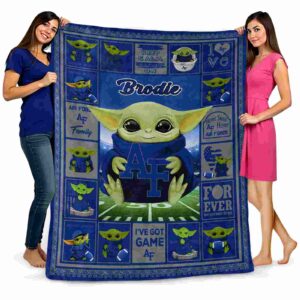 customized air force falcons baby yoda blue blanket fashion forward