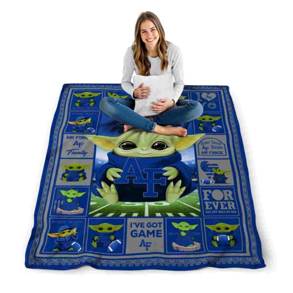 customized air force falcons baby yoda blue blanket high quality