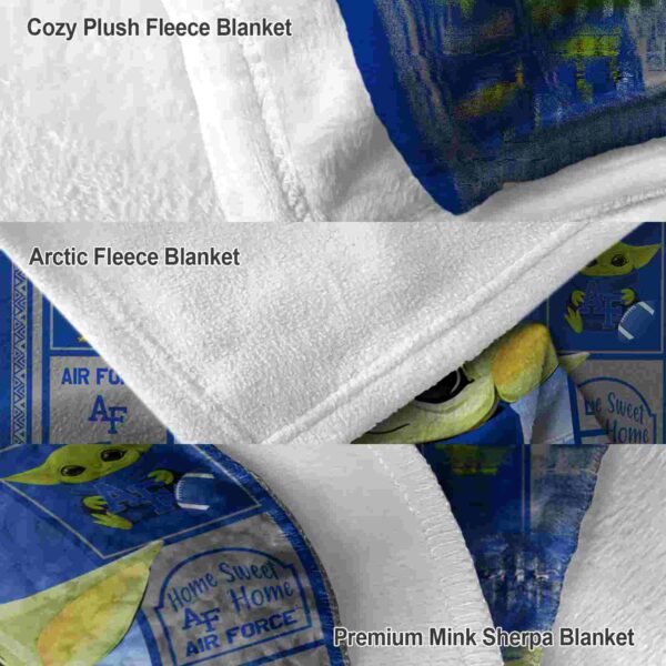 customized air force falcons baby yoda blue blanket premium grade