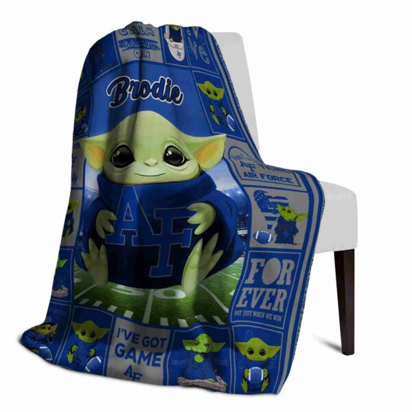 customized air force falcons baby yoda blue blanket top rated