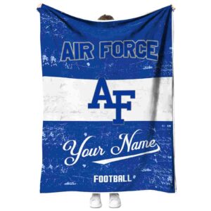 customized air force falcons grunge texture blue white blanket best selling