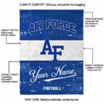 customized air force falcons grunge texture blue white blanket best selling