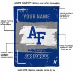 customized air force falcons paint strokes blue white blanket best selling