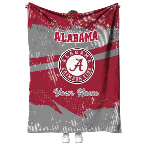 customized alabama crimson tide grunge streaks crimson blanket best selling