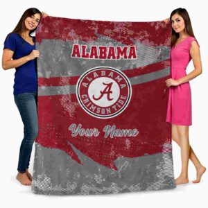 customized alabama crimson tide grunge streaks crimson blanket fashion forward