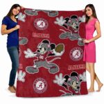customized alabama crimson tide mickey crimson blanket best selling