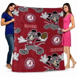customized alabama crimson tide mickey crimson blanket fashion forward