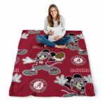 customized alabama crimson tide mickey crimson blanket best selling