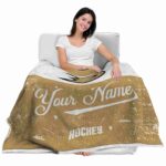 customized anaheim ducks grunge texture gold white blanket best selling