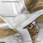 customized anaheim ducks grunge texture gold white blanket best selling