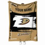 customized anaheim ducks paint strokes gold white blanket best selling
