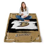 customized anaheim ducks paint strokes gold white blanket best selling