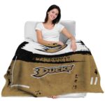 customized anaheim ducks paint strokes gold white blanket best selling
