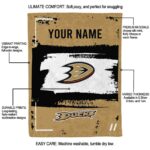 customized anaheim ducks paint strokes gold white blanket best selling