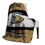 customized anaheim ducks paint strokes gold white blanket best selling