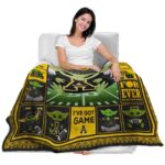 customized appalachian state mountaineers baby yoda black blanket best selling