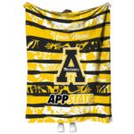 customized appalachian state mountaineers floral stripes black white blanket best selling