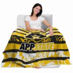 customized appalachian state mountaineers floral stripes black white blanket best selling