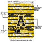 customized appalachian state mountaineers floral stripes black white blanket best selling