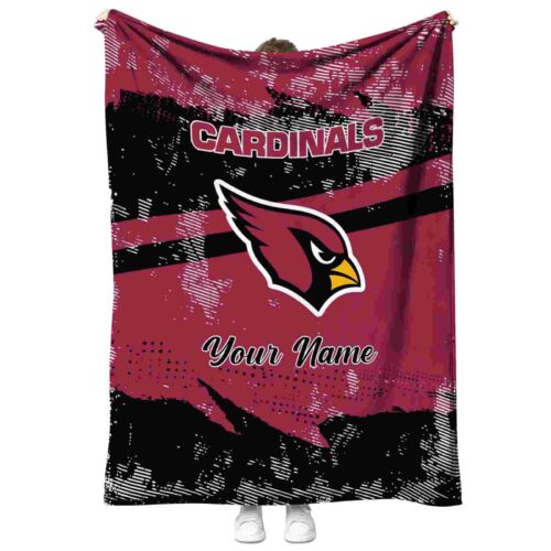 customized arizona cardinals grunge streaks red blanket best selling