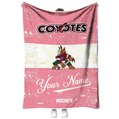 customized arizona coyotes grunge texture red white blanket best selling