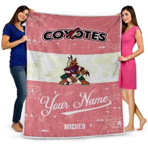 customized arizona coyotes grunge texture red white blanket fashion forward