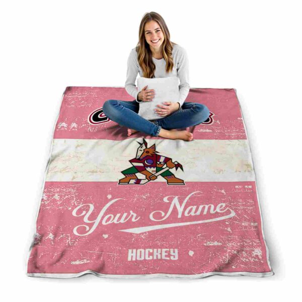 customized arizona coyotes grunge texture red white blanket high quality