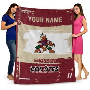 customized arizona coyotes paint strokes red white blanket fashion forward