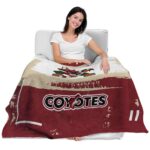 customized arizona coyotes paint strokes red white blanket latest model