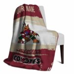 customized arizona coyotes paint strokes red white blanket top rated