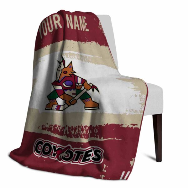 customized arizona coyotes paint strokes red white blanket top rated