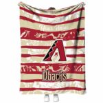 customized arizona diamondbacks floral stripes red white blanket best selling