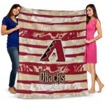 customized arizona diamondbacks floral stripes red white blanket best selling