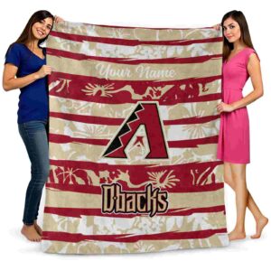 customized arizona diamondbacks floral stripes red white blanket fashion forward