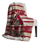 customized arizona diamondbacks floral stripes red white blanket best selling