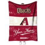 customized arizona diamondbacks grunge texture red white blanket best selling
