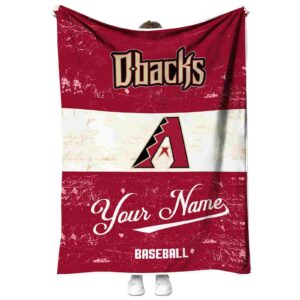 customized arizona diamondbacks grunge texture red white blanket best selling