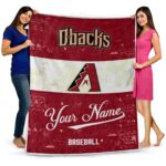 customized arizona diamondbacks grunge texture red white blanket fashion forward