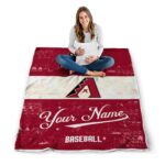 customized arizona diamondbacks grunge texture red white blanket high quality