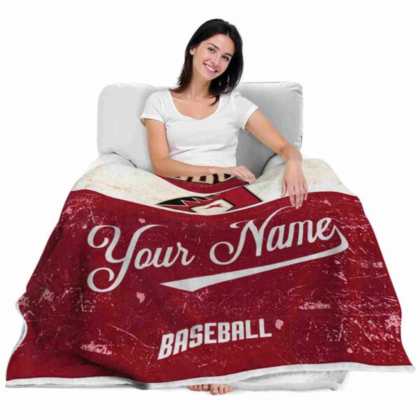 customized arizona diamondbacks grunge texture red white blanket latest model