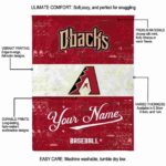 customized arizona diamondbacks grunge texture red white blanket new arrival