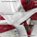 customized arizona diamondbacks grunge texture red white blanket premium grade