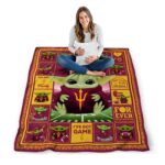 customized arizona state sun devils baby yoda maroon blanket best selling