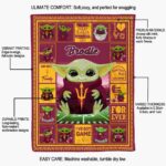 customized arizona state sun devils baby yoda maroon blanket best selling