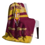 customized arizona state sun devils grunge streaks maroon blanket best selling