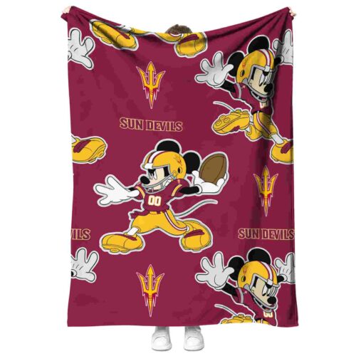 customized arizona state sun devils mickey maroon blanket best selling
