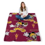 customized arizona state sun devils mickey maroon blanket best selling