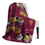 customized arizona state sun devils mickey maroon blanket best selling
